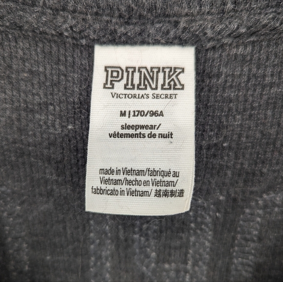 VS Pink One Piece Pajamas Bling Gray Thermal with Gold Sequins Size Medium - Picture 6 of 9